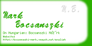 mark bocsanszki business card